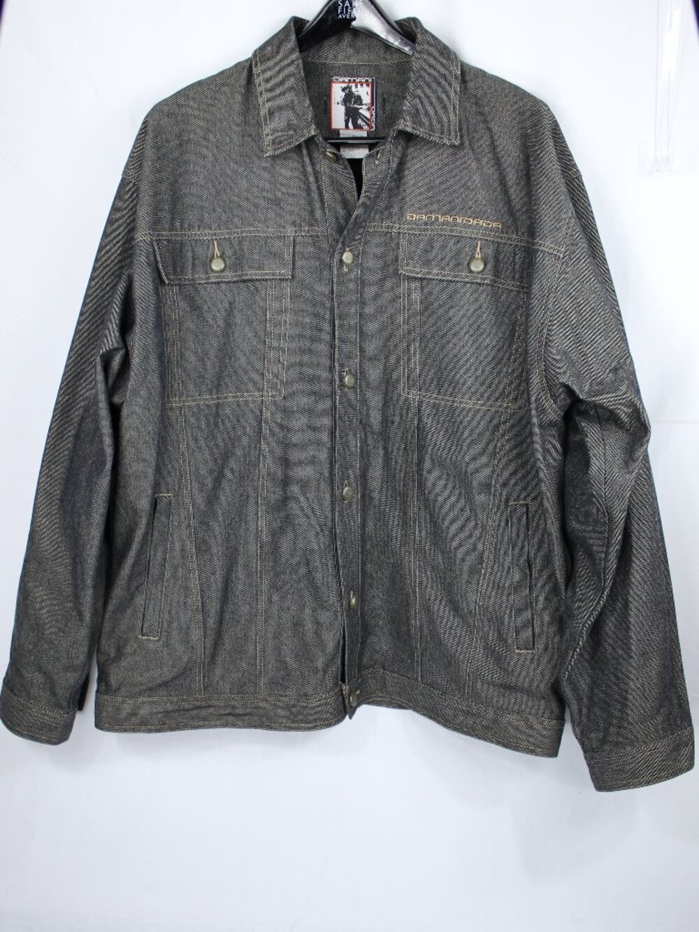 Damani DaDa Vintage Denim Jean Jacket Men's SZ 3XL Button Down Dark Gray Hip-Hop